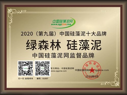 【十大品牌】热烈祝贺绿森林上榜2020第九pg麻将胡了届中国硅藻泥十大品牌